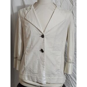 White Linen Blend 209 WST Jacket Vintage Style 12 Anthropologie